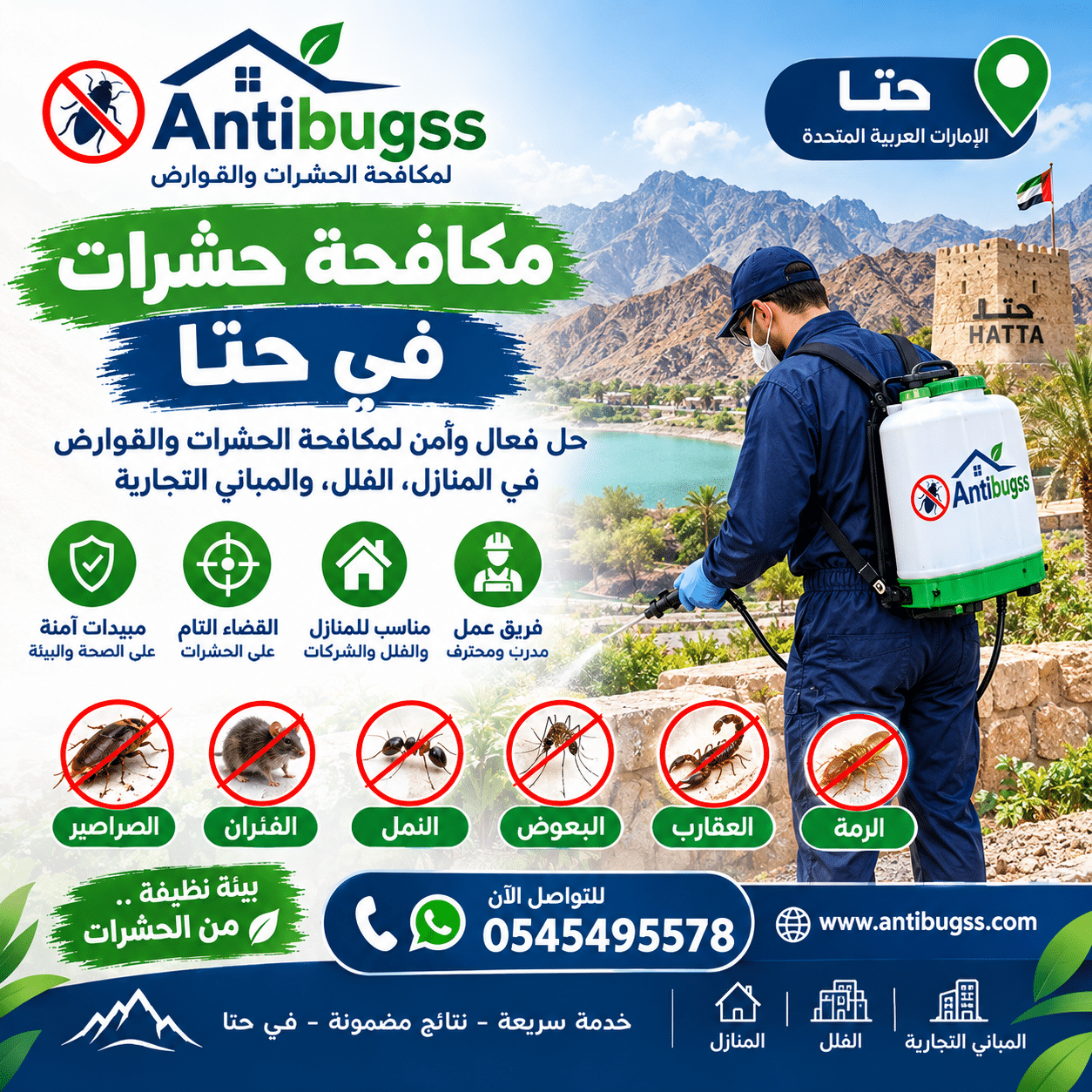 شركة مكافحة حشرات في حتا